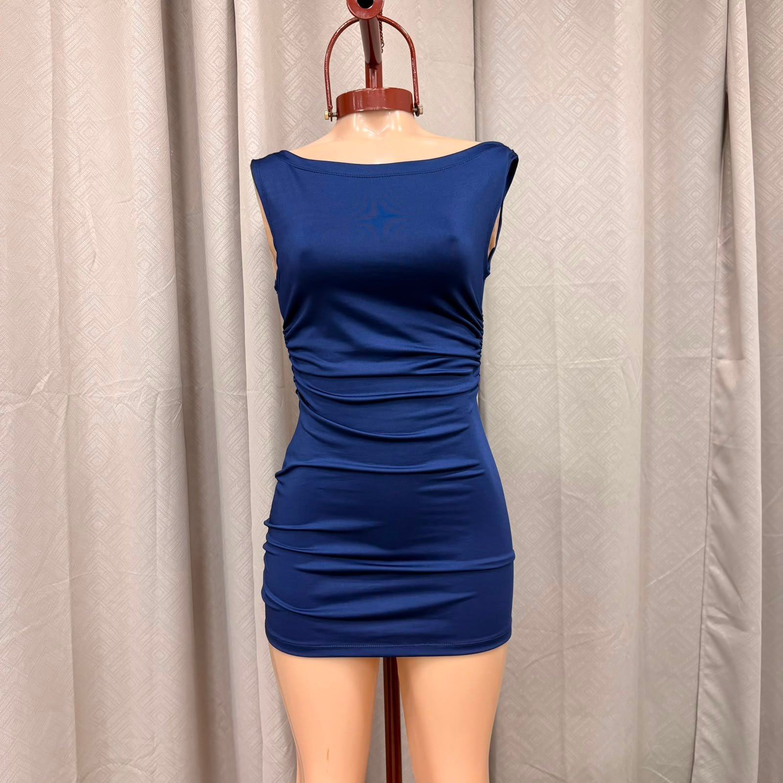 VESTIDO LYCRA CON FRUNCE