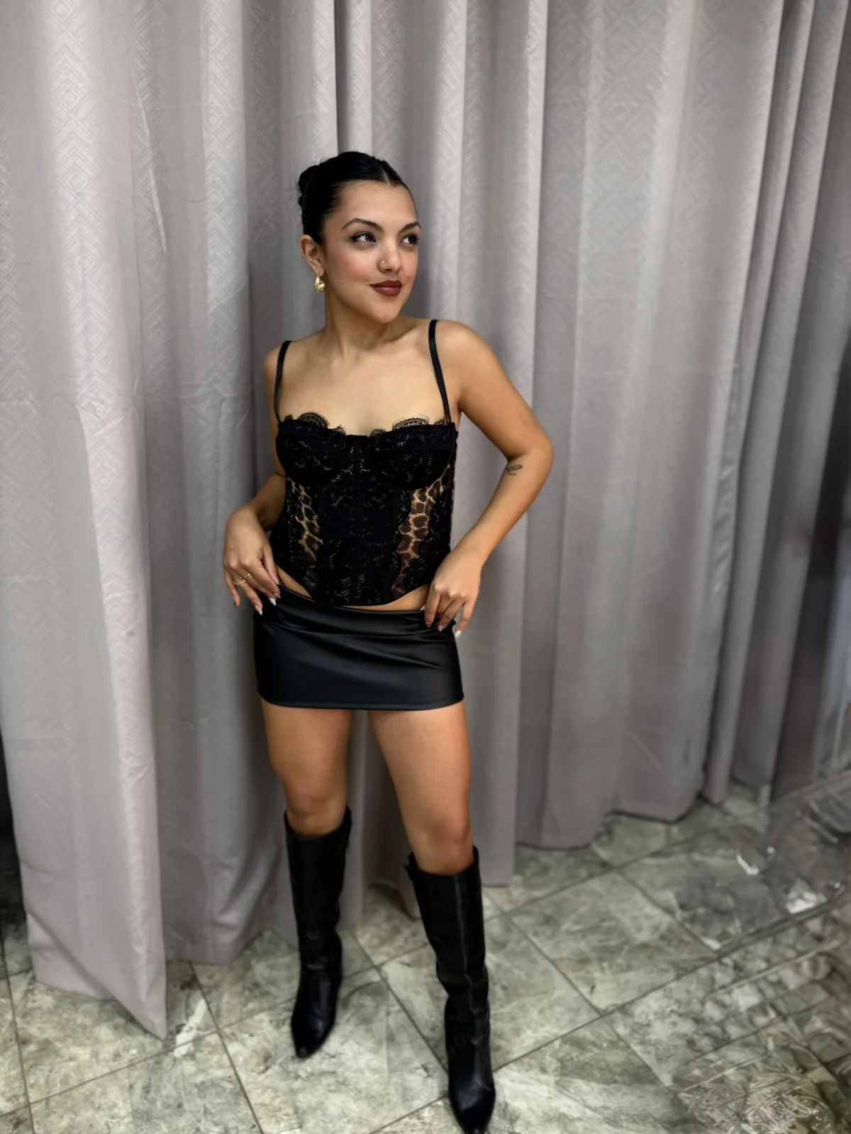 CORSET ANIMAL PRINT CON TUL