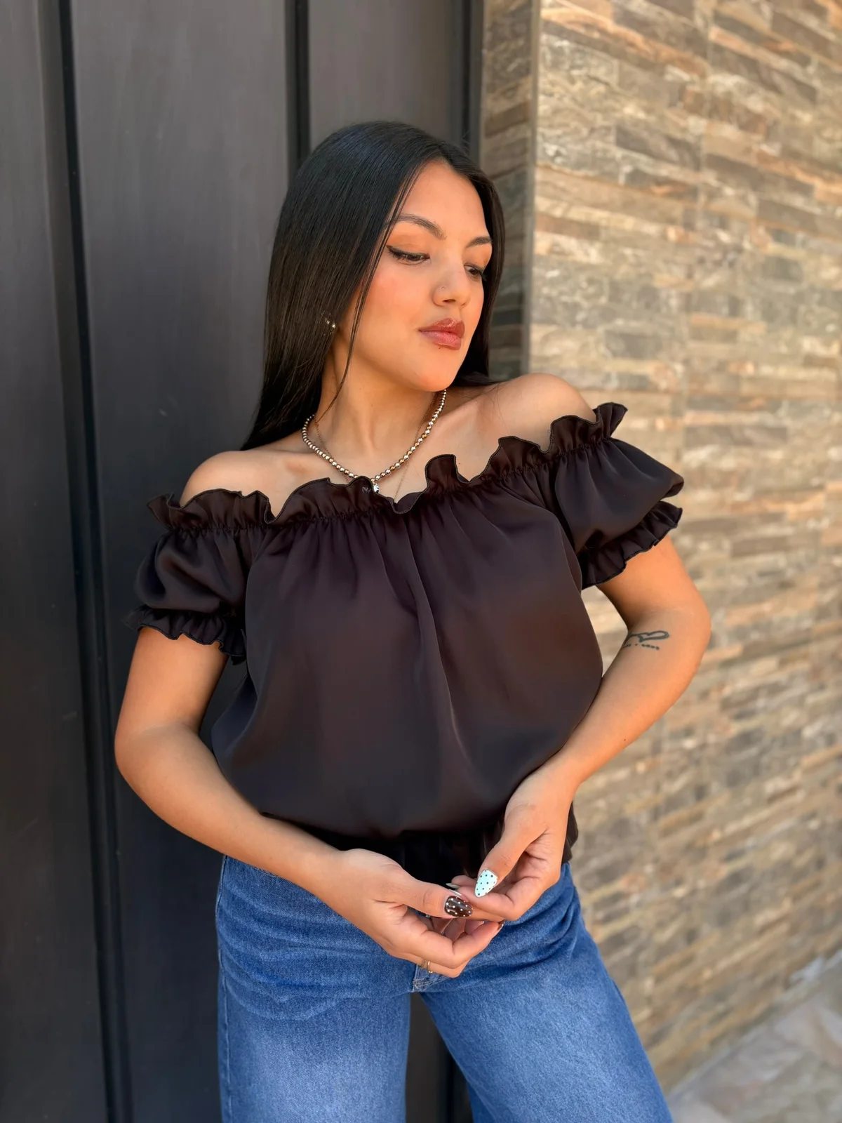 BLUSA FRUNCE SATEN
