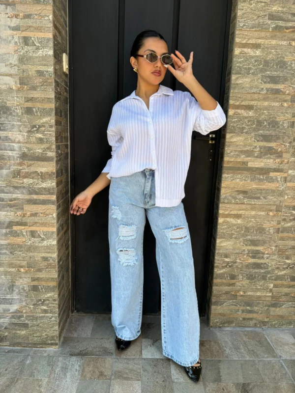 CAMISA OVER BLANCA M/L