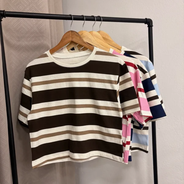 REMERA CROP RAYAS